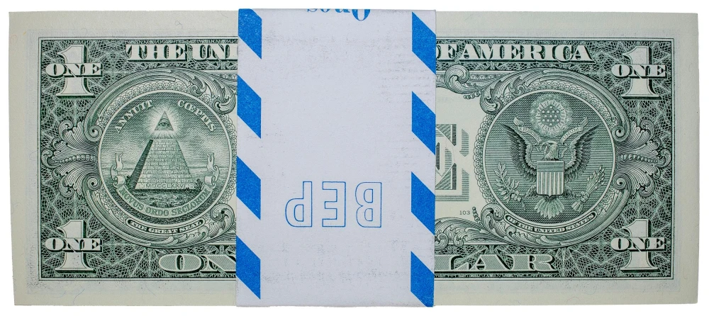 Bank Wrapped Stack of 100 2003A $1 Star Notes