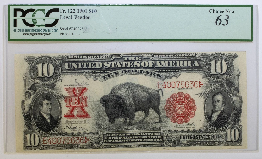 PCGS Choice New-63 1901 $10 Bison Note