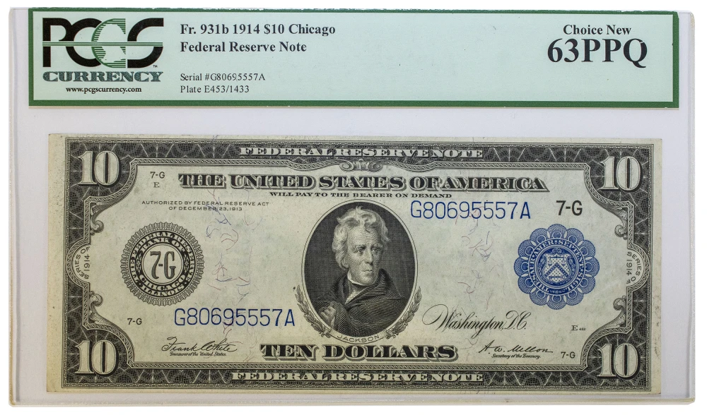 Chicago. PCGS Choice New-63 PPQ 1914 $10