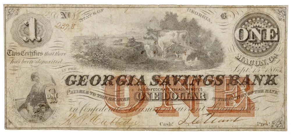 Georgia. Macon. Fine to VF $1 Note