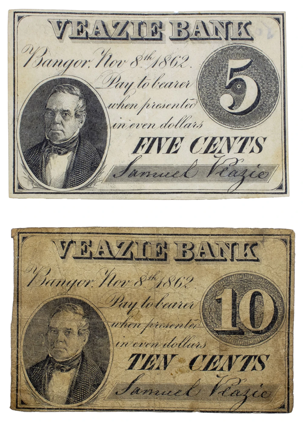 Maine. Bangor. Veazie Bank Fractional Pair