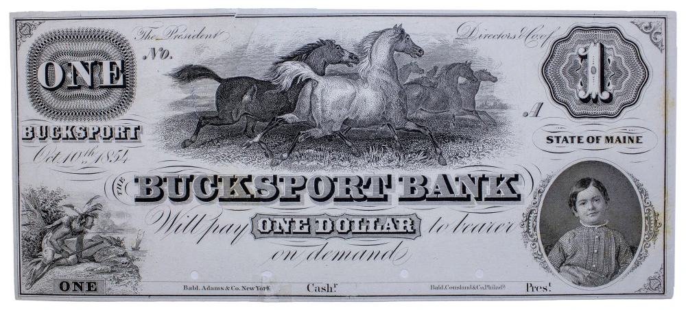 Maine. Bucksport. Bucksport Bank Rare $1 Proof