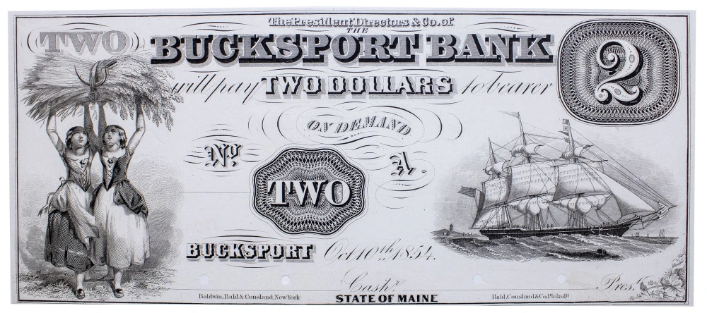 Maine. Bucksport. Bucksport Bank Rare $2 Proof