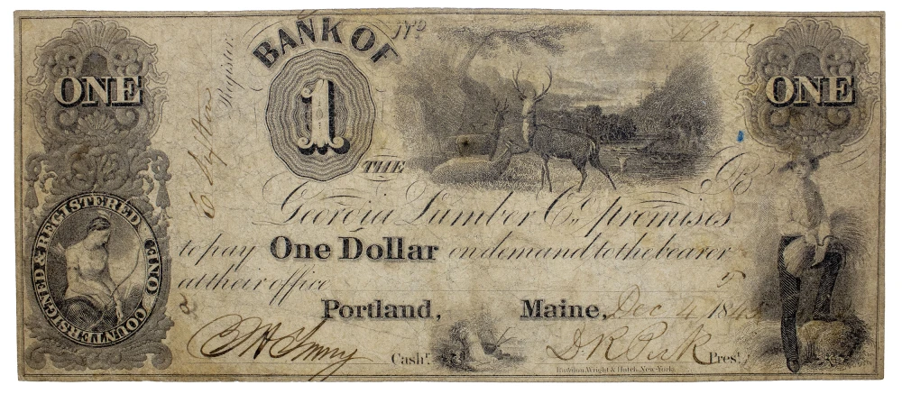 Maine. Portland. Bank Of The Georgia Lumber Co.