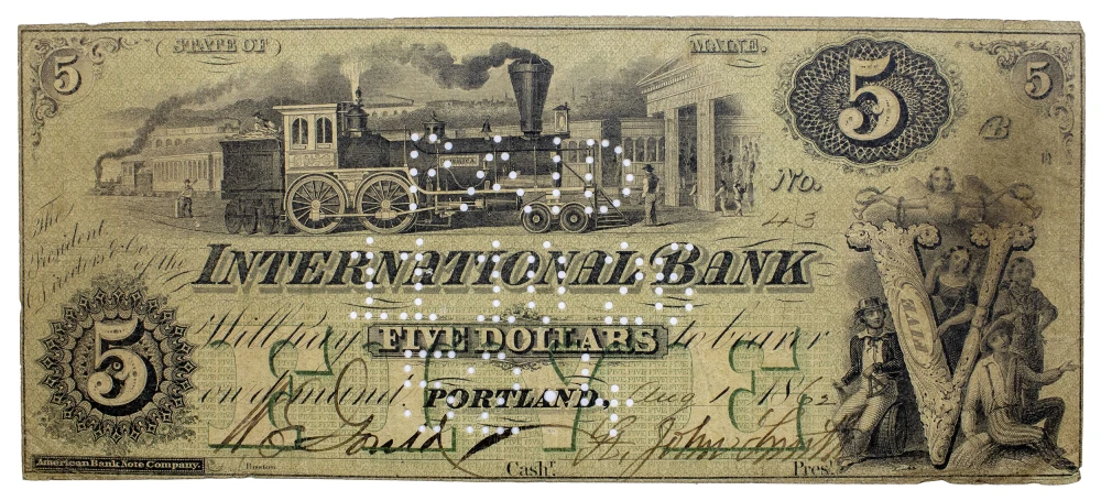 Maine. Portland. International Bank $5