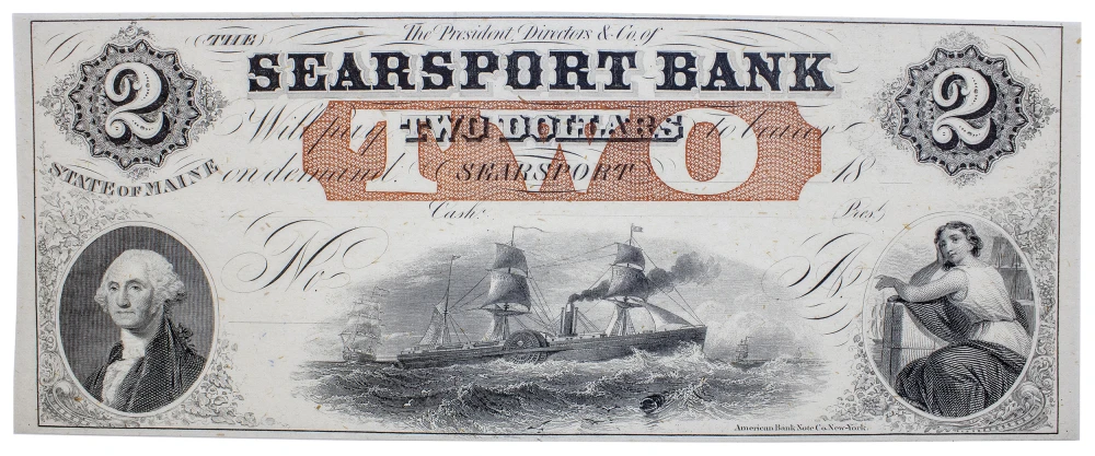 Maine. Searsport. Searsport Bank $2