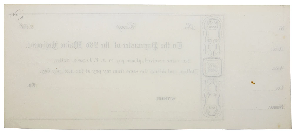 Like New 1860s 23rd Maine Regiment Pay Voucher