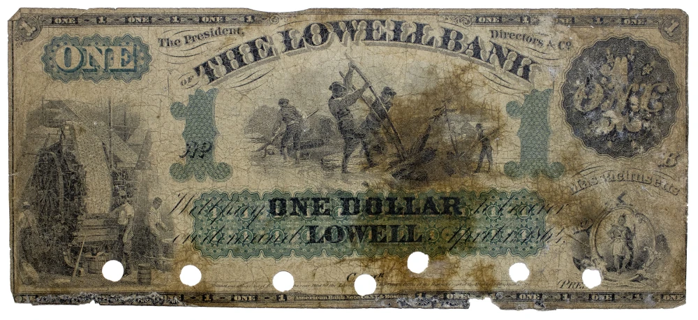 Massachusetts. Lowell. 1864 $1 Note