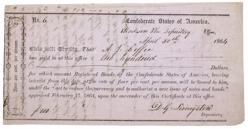 Confederate and Related Deposit Slips