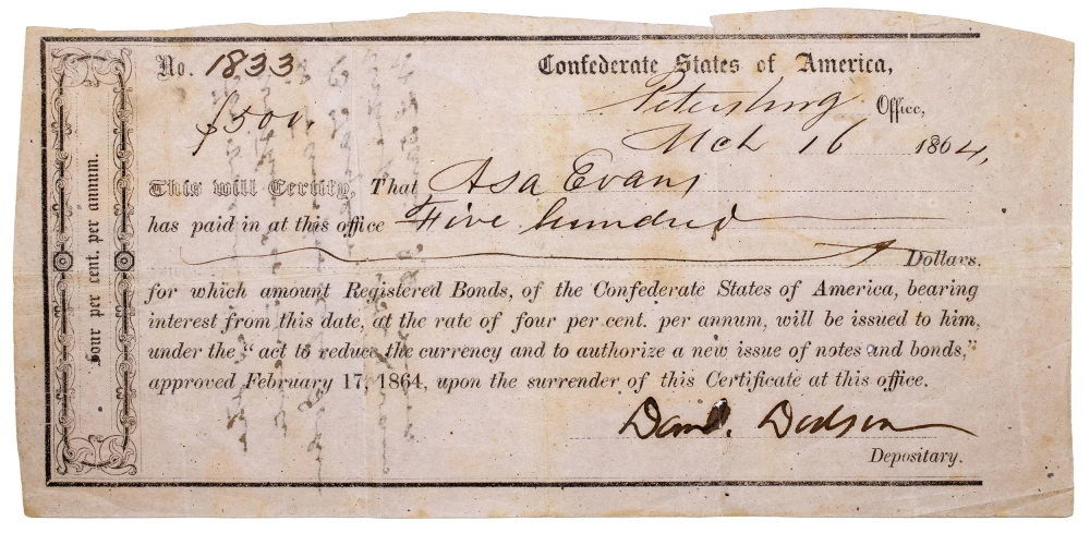 Confederate and Related Deposit Slips