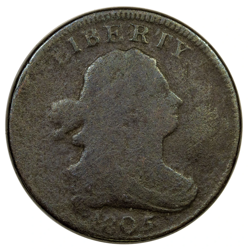 Fine Details Rare Small 5 1805 Half Cent