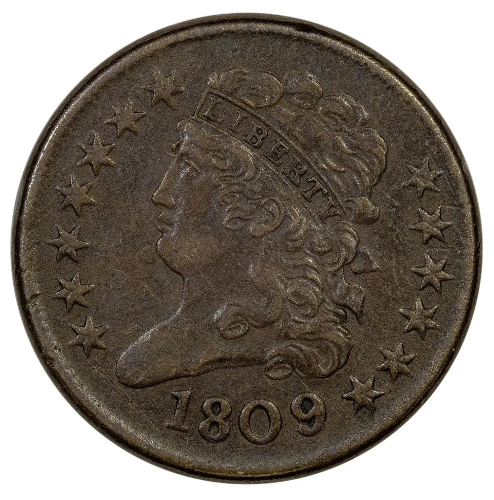 EF-40+ 1809/9 Half Cent