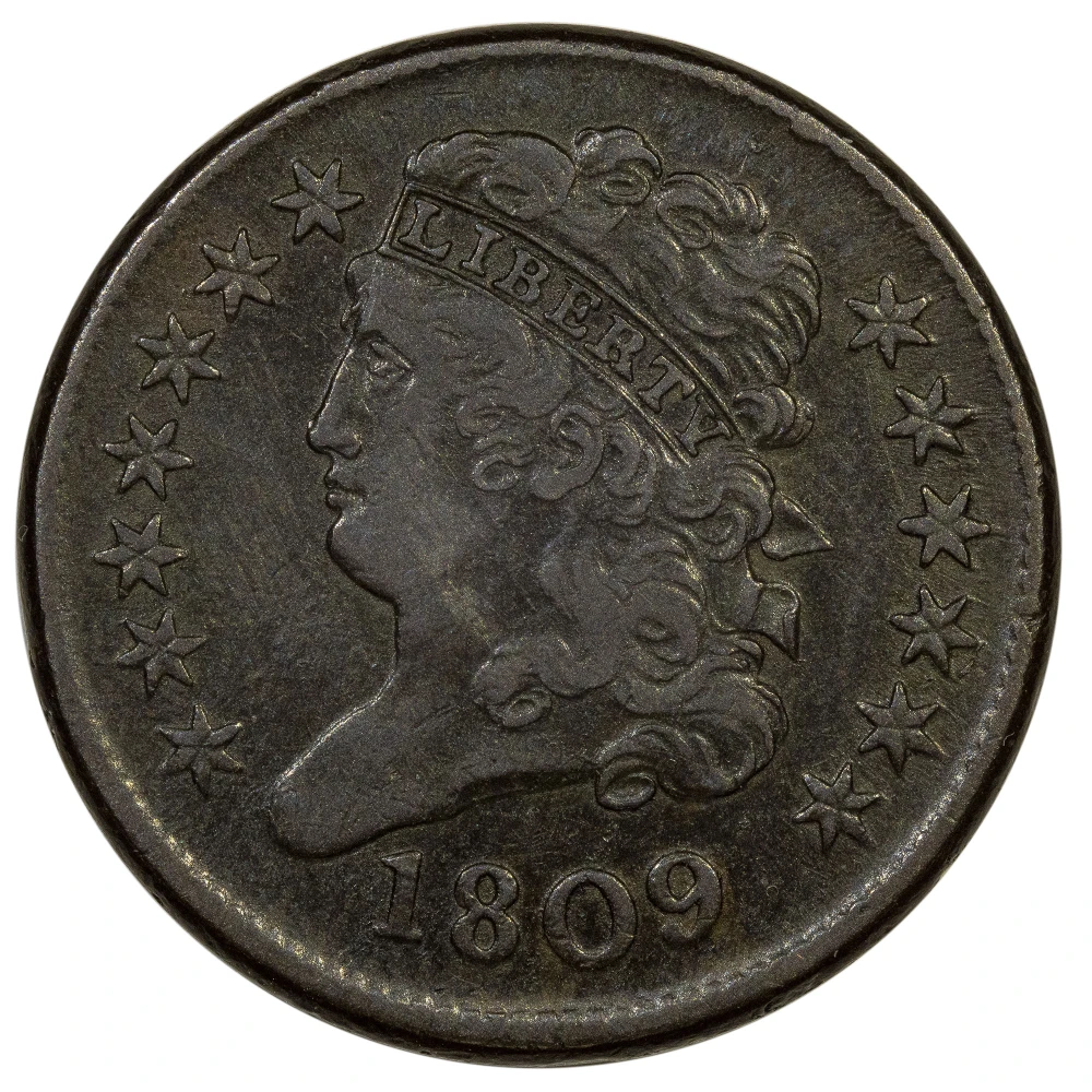 EF-40 or Finer 1809 Half Cent