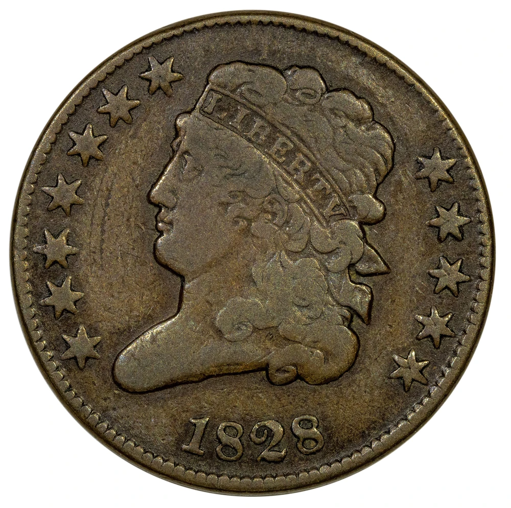 Fine to VF 1828 12 Stars Half Cent