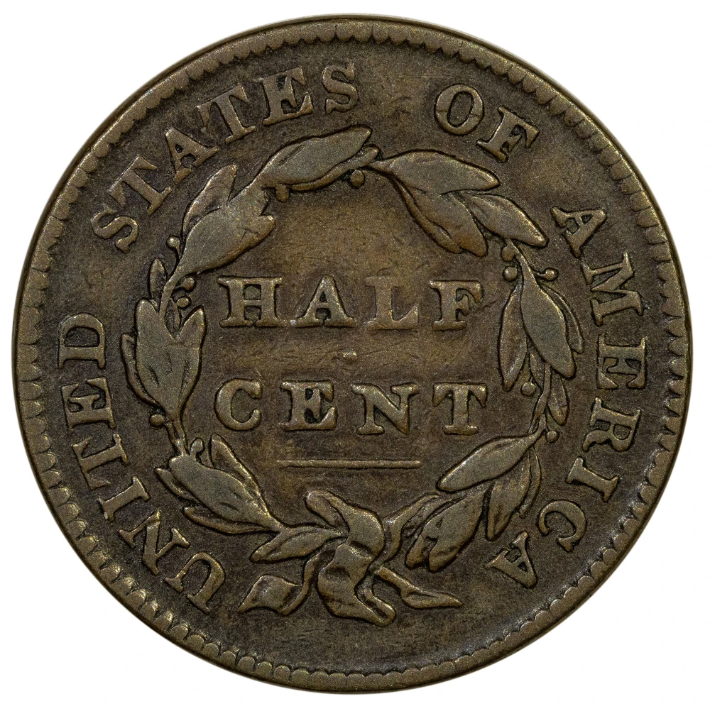 Fine to VF 1828 12 Stars Half Cent