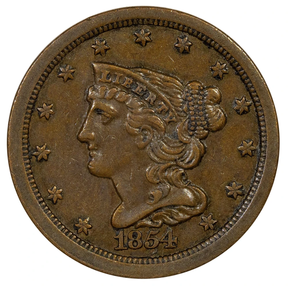 EF-45 1854 Half Cent