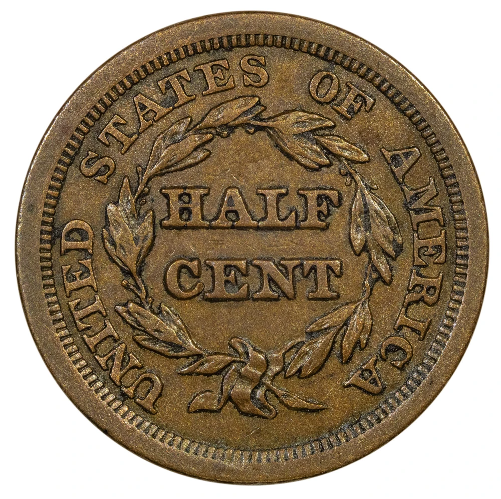 EF-45 1854 Half Cent