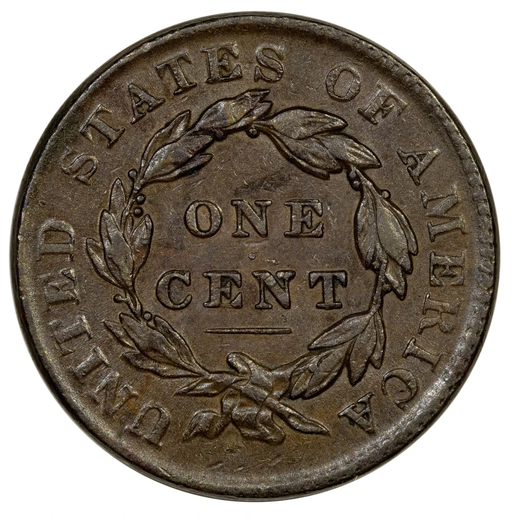 AU-50 1833 Large Cent