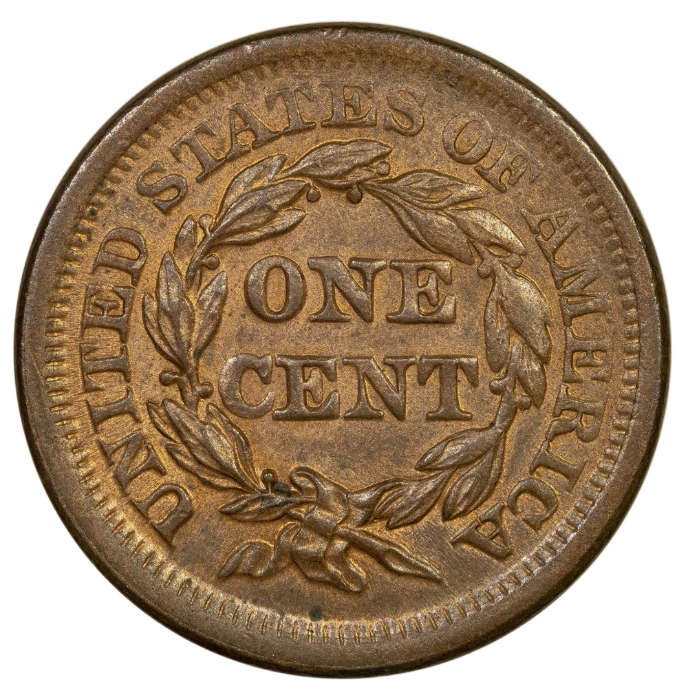 MS-62 RB 1854 Large Cent
