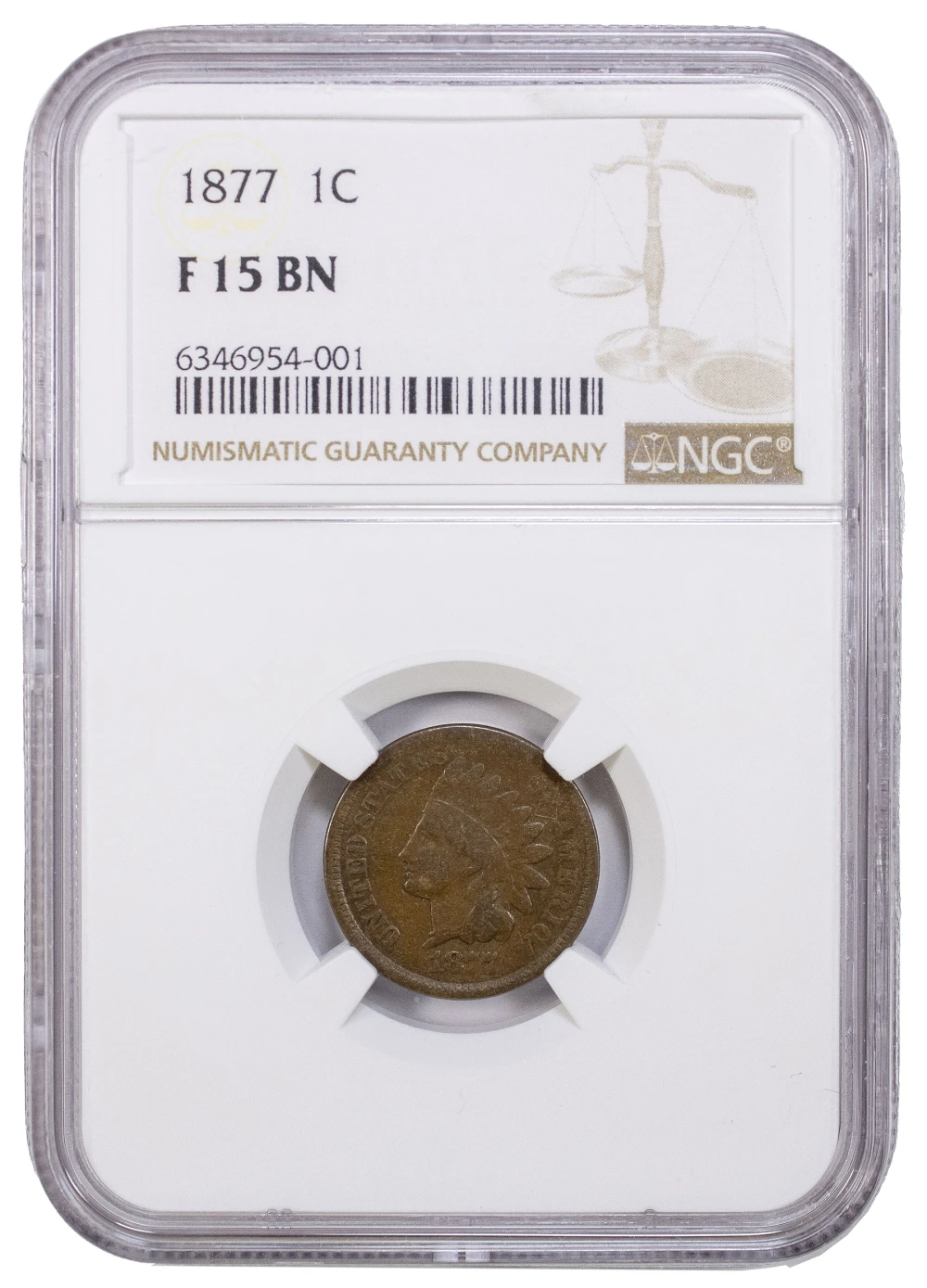 NGC Fine-15 1877 Indian Cent