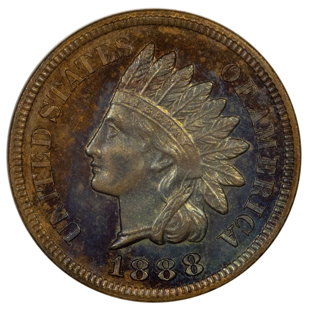 Choice Proof-63 RB 1888 Indian Cent
