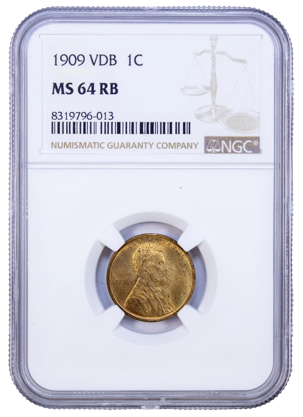NGC MS-64 RB 1909-VDB Lincoln Cent