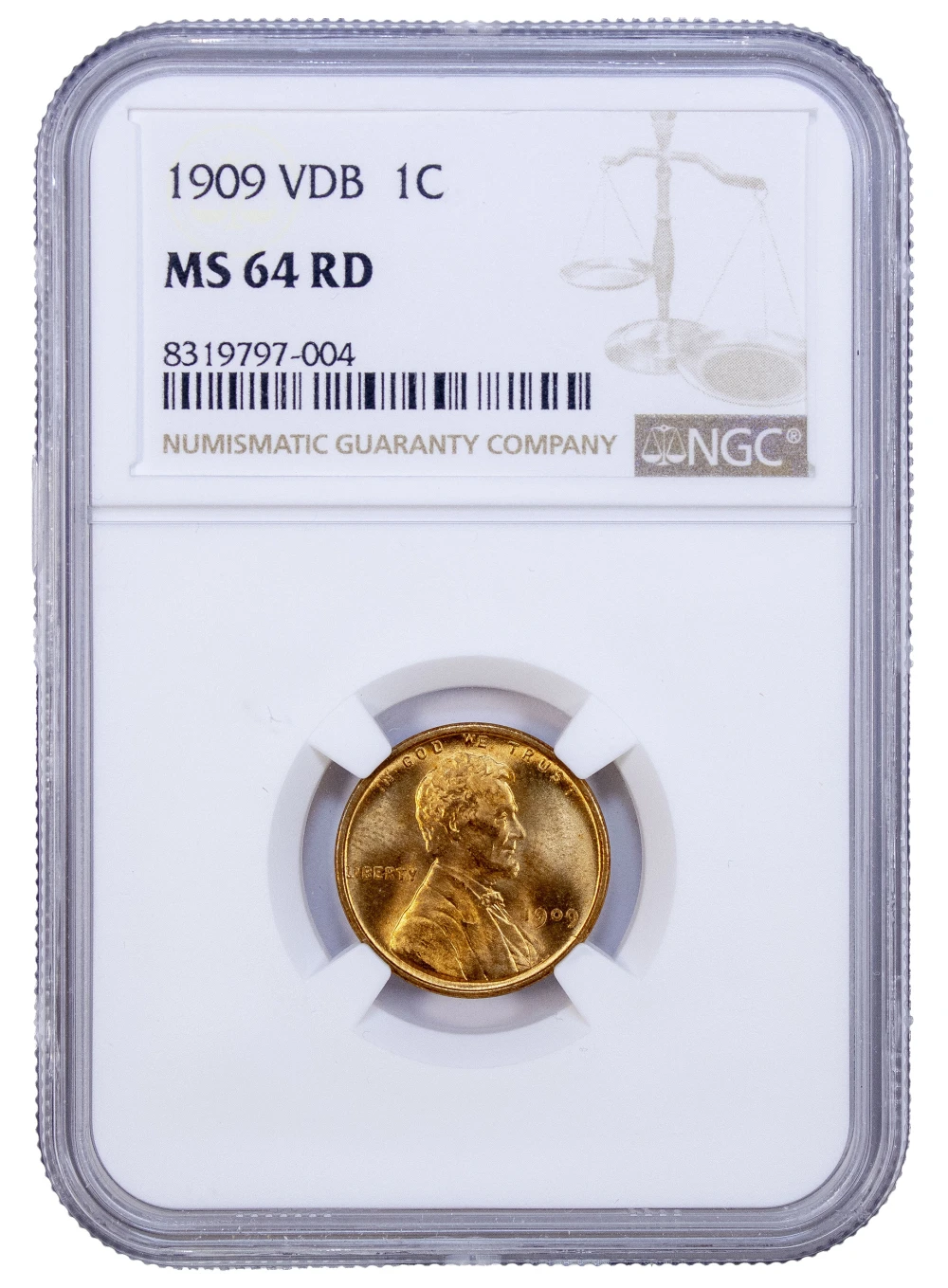 NGC MS-64 Red 1909-VDB Lincoln Cent