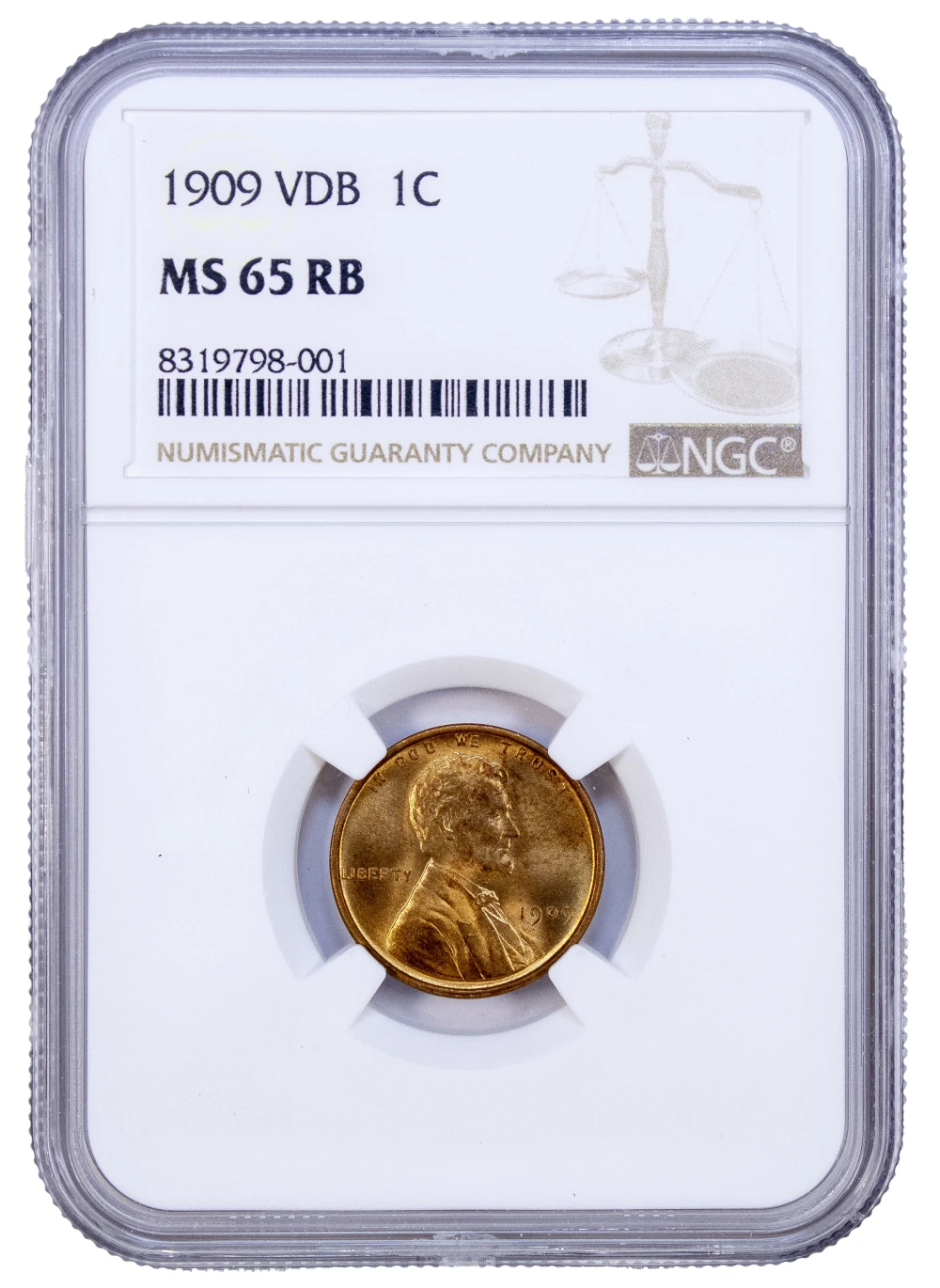 NGC MS-65 RB 1909-VDB Lincoln Cent