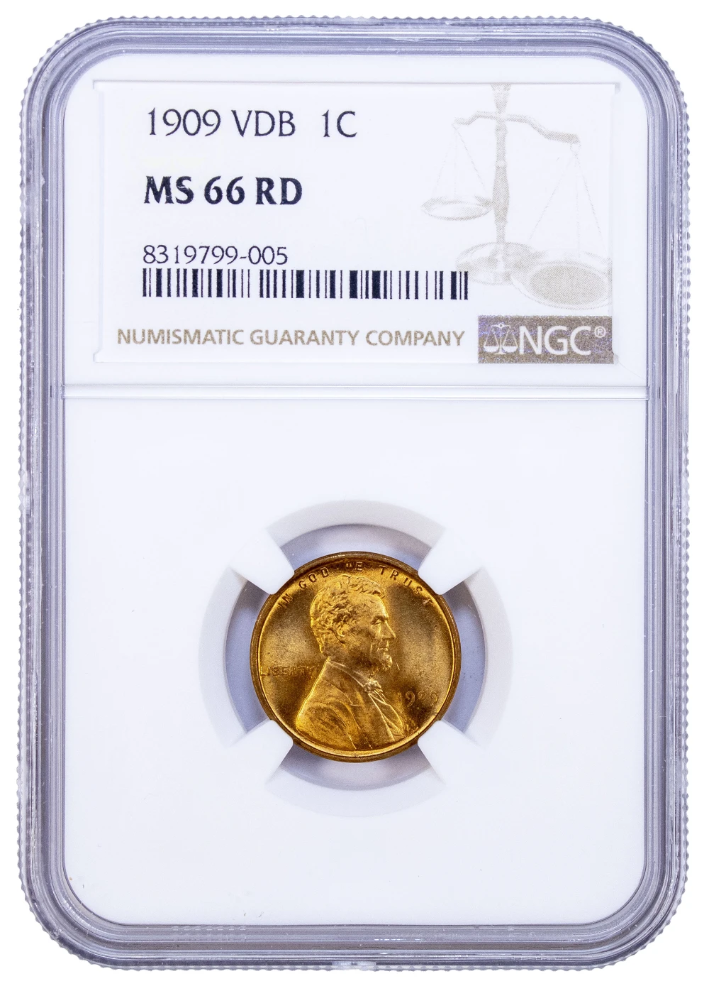 NGC MS-66 Red 1909-VDB Lincoln Cent