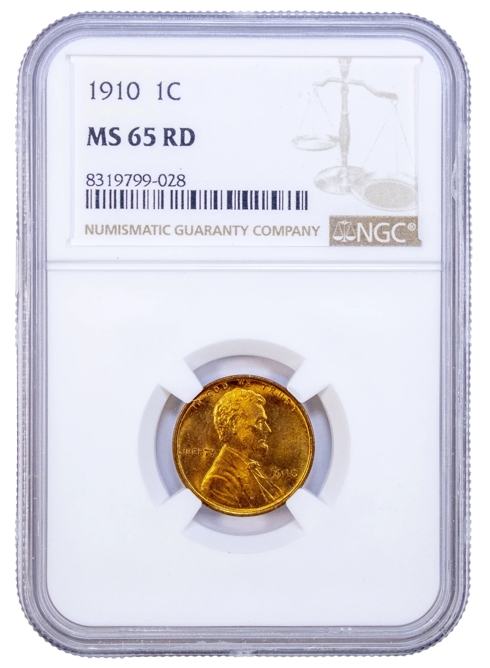 NGC MS-65 Red 1910 Lincoln Cent