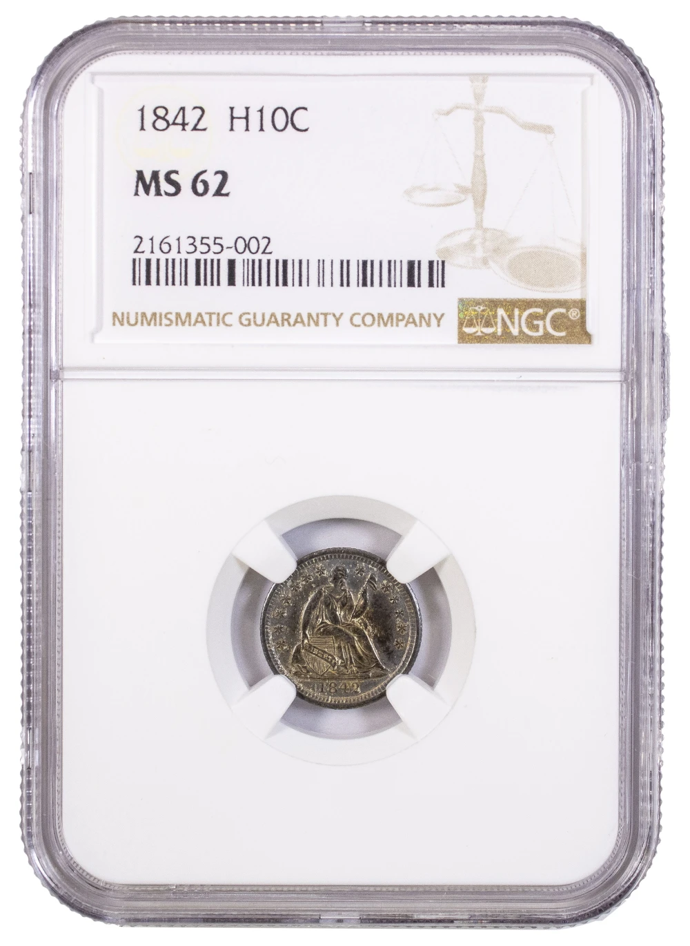 NGC MS-62 1842 Seated Half Dime