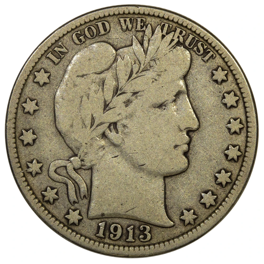 Fine-12 1913 Barber Half Dollar
