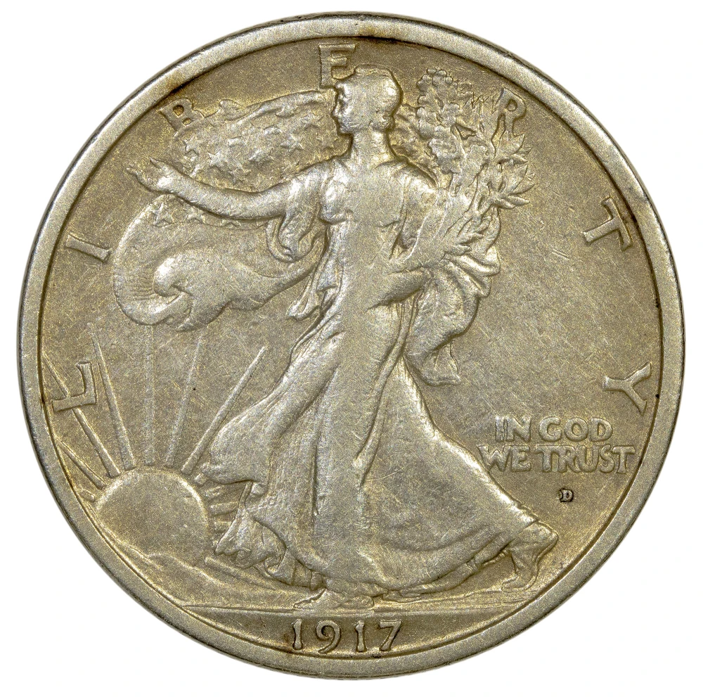 EF-40 Details 1917-D Walking Liberty Half Dollar