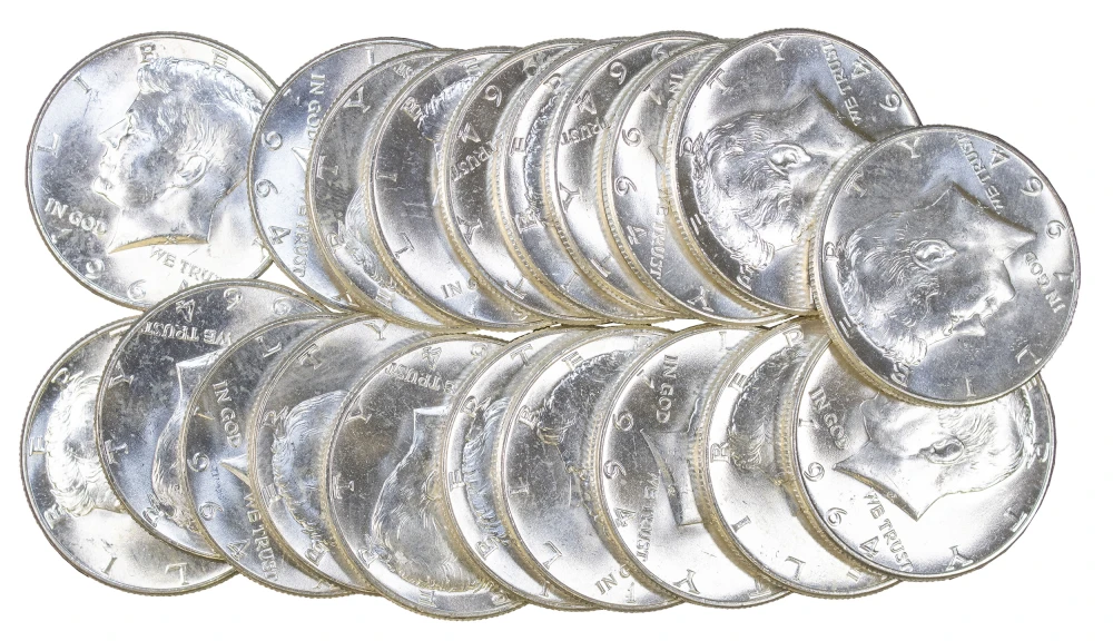 Choice Unc Roll 1964 Kennedy Half Dollars