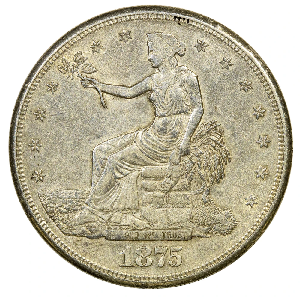Choice AU-55 1875-S Trade Dollar