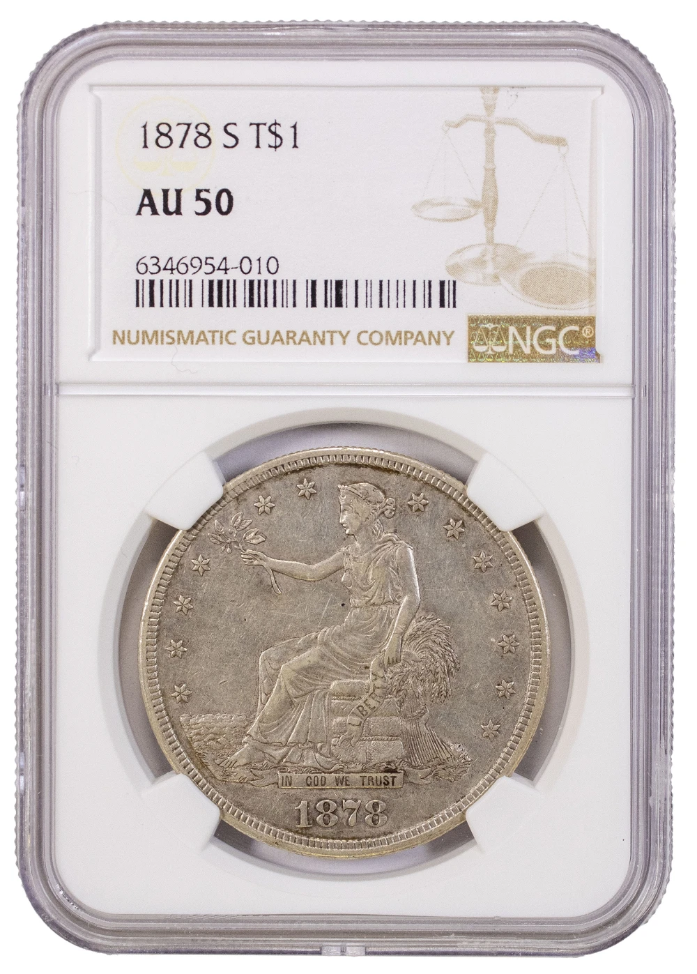NGC AU-50 1878-S Trade Dollar