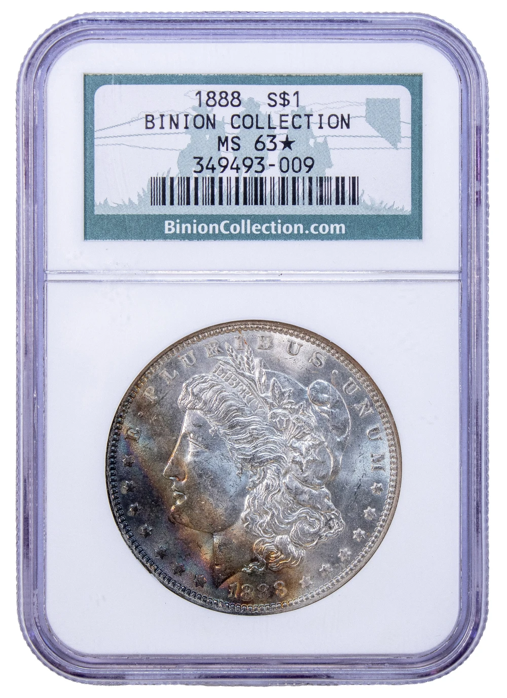 NGC MS-63* Toned 1888 Binion Morgan Dollar