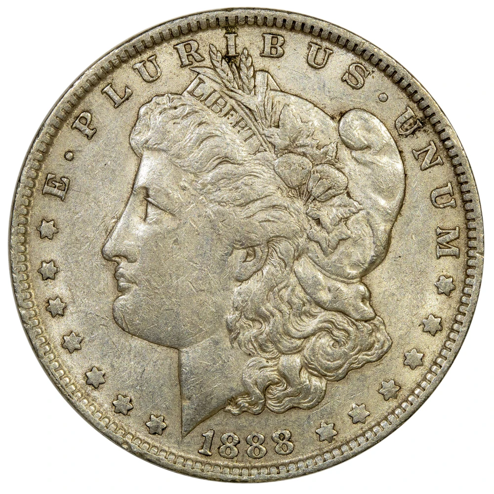 AU-50 1888-O Hot Lips Morgan Dollar