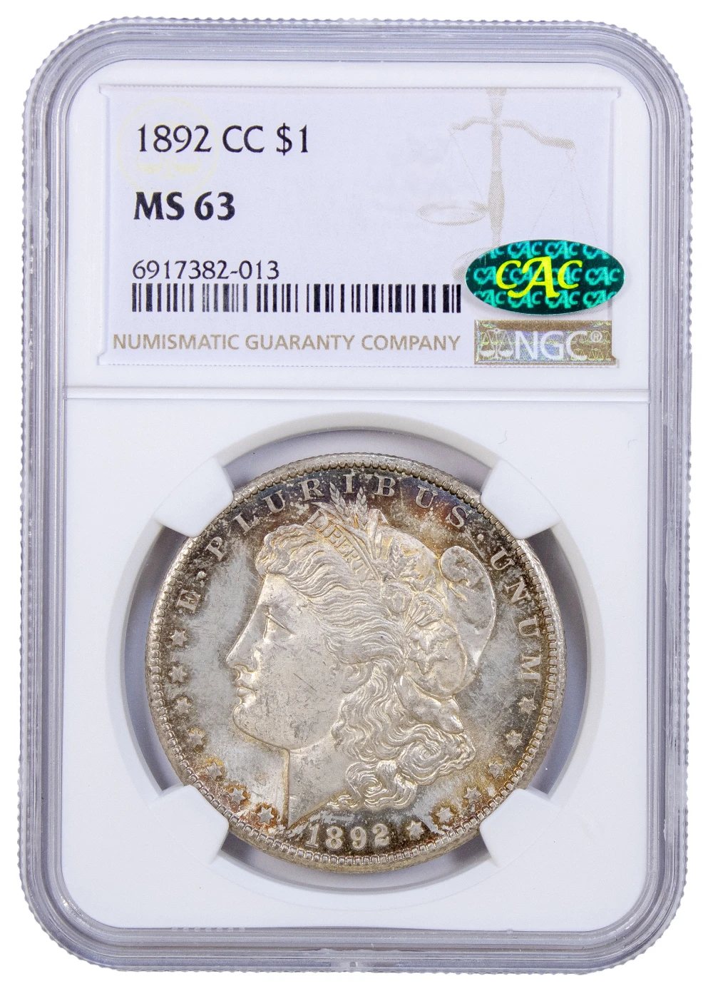 NGC MS-63 CAC 1892-CC Morgan Dollar