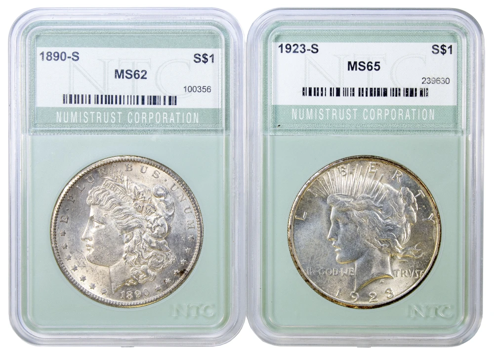 NTC-Certified Morgan and Peace Dollar Duo