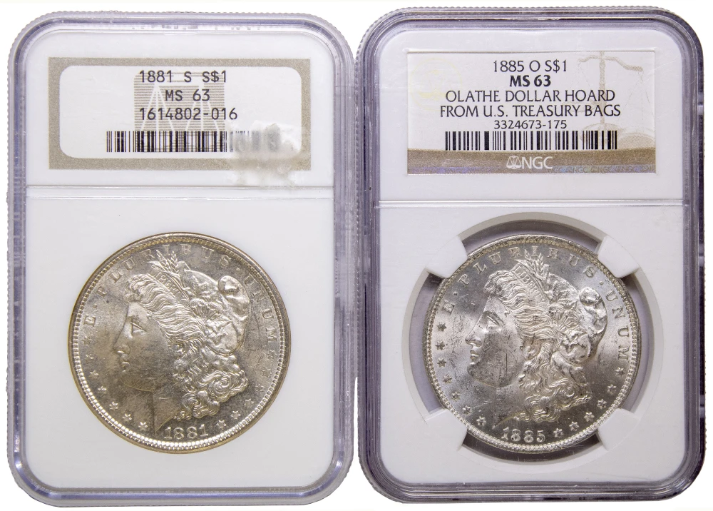 NGC MS-63 Morgan Dollar Pair