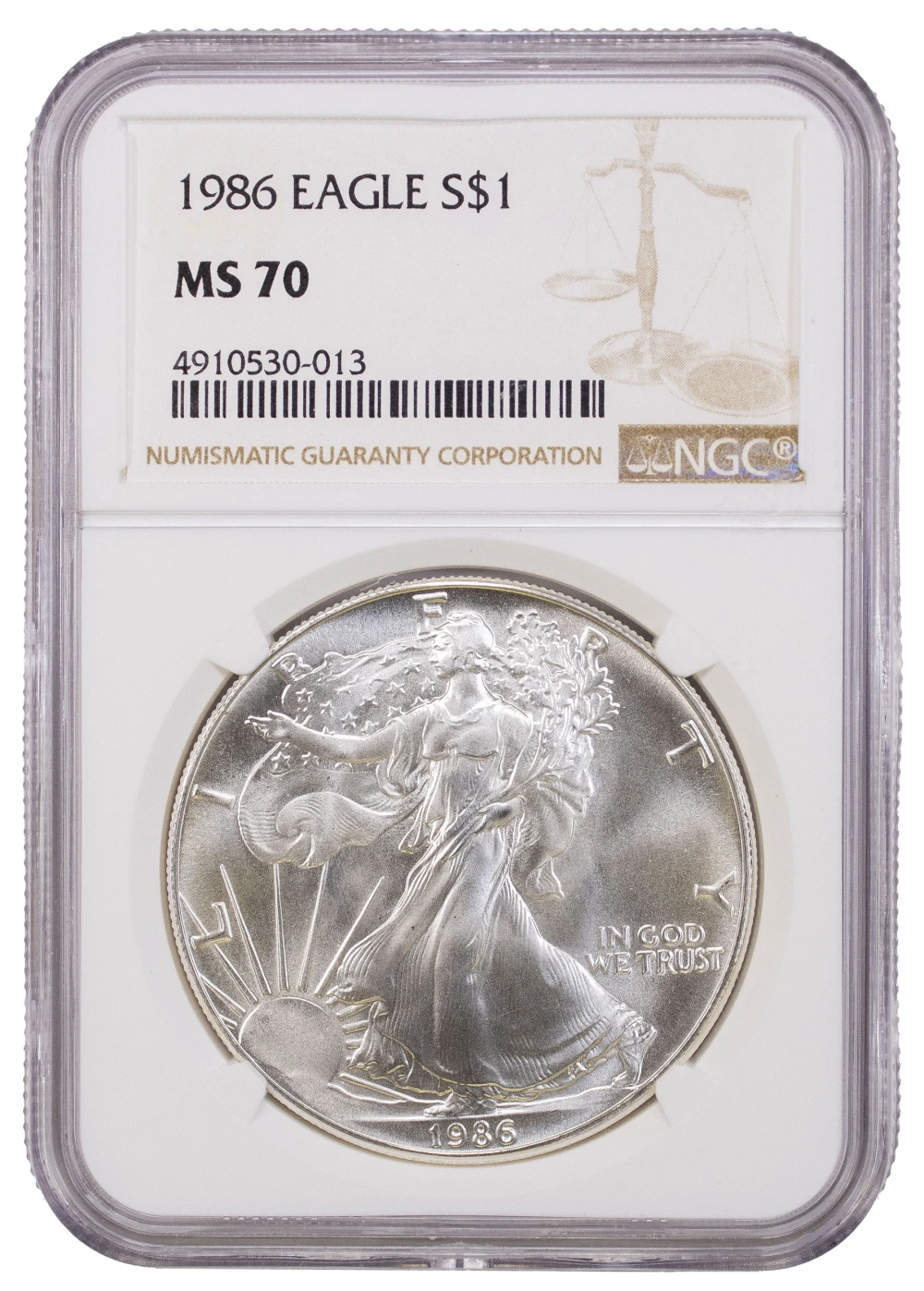 NGC MS-70 1986 American Eagle Silver Dollar