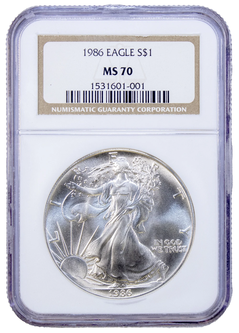 NGC MS-70 1986 American Eagle Silver Dollar