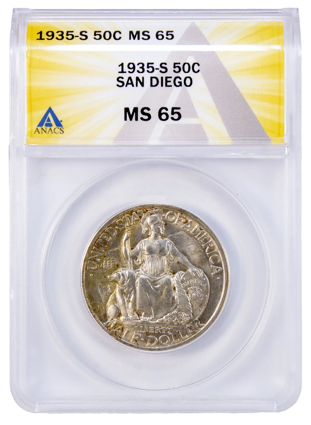 ANACS MS-65 1935-S San Diego Half Dollar