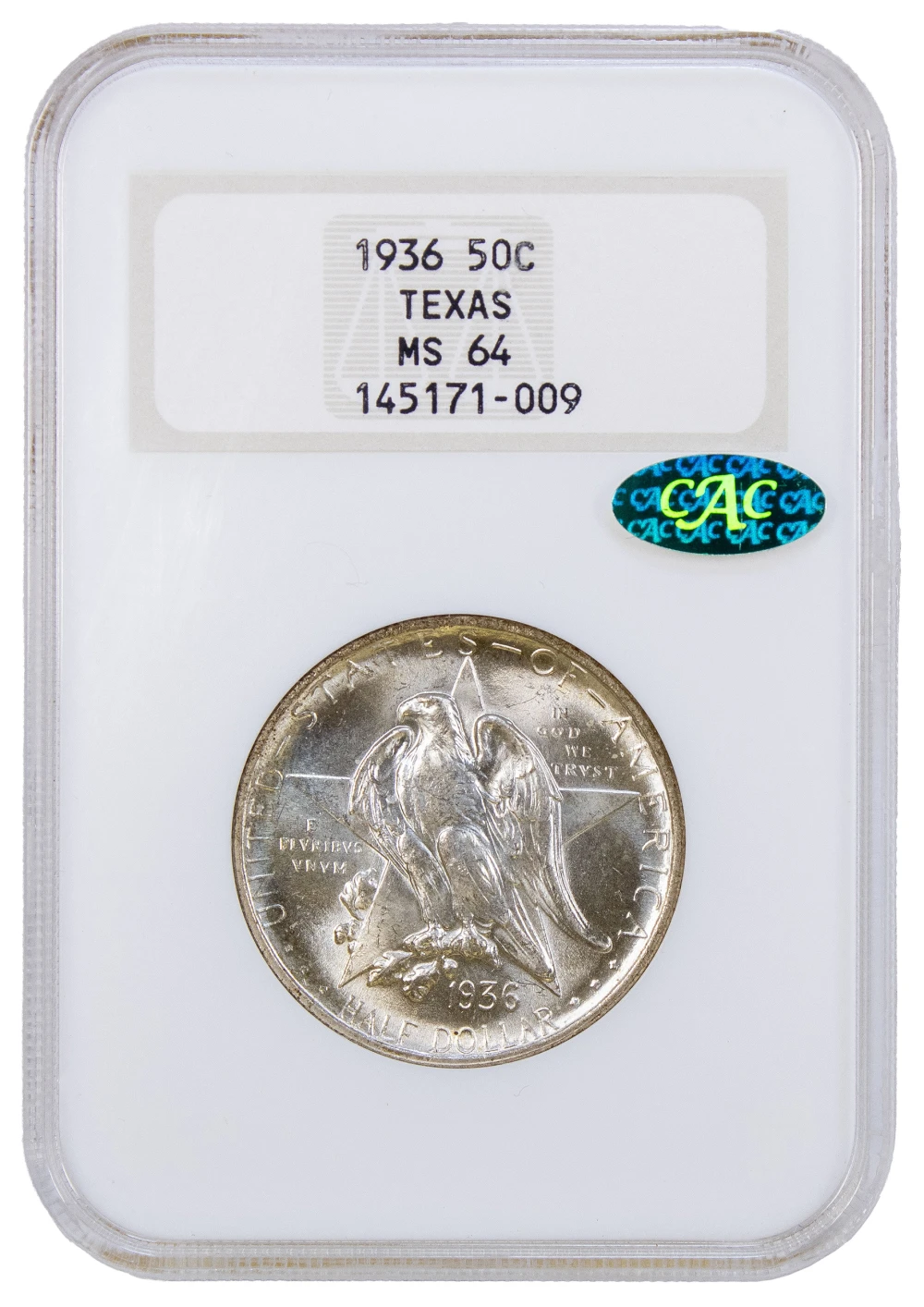 NGC MS-64 CAC 1935 Texas Half Dollar