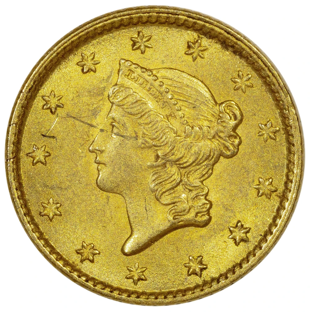 BU-62 Details 1853 Gold $1