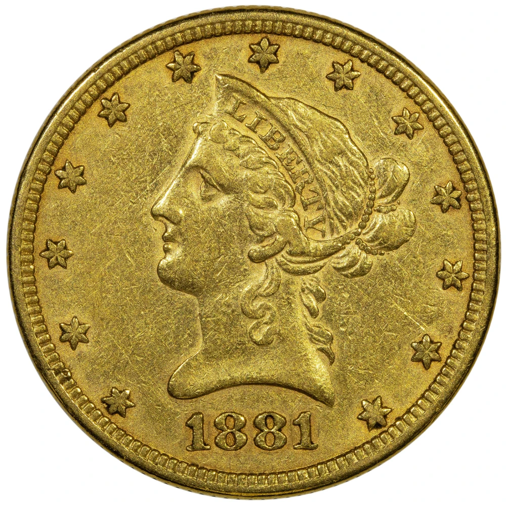 EF-40 1881 Gold $10 Liberty