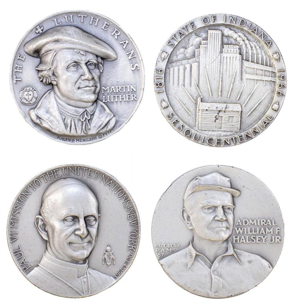 4 Diff Medalic Art Co. Silver Medals