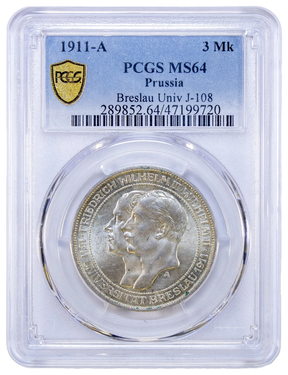 Prussia. PCGS MS-64 1911-A 3 Marks