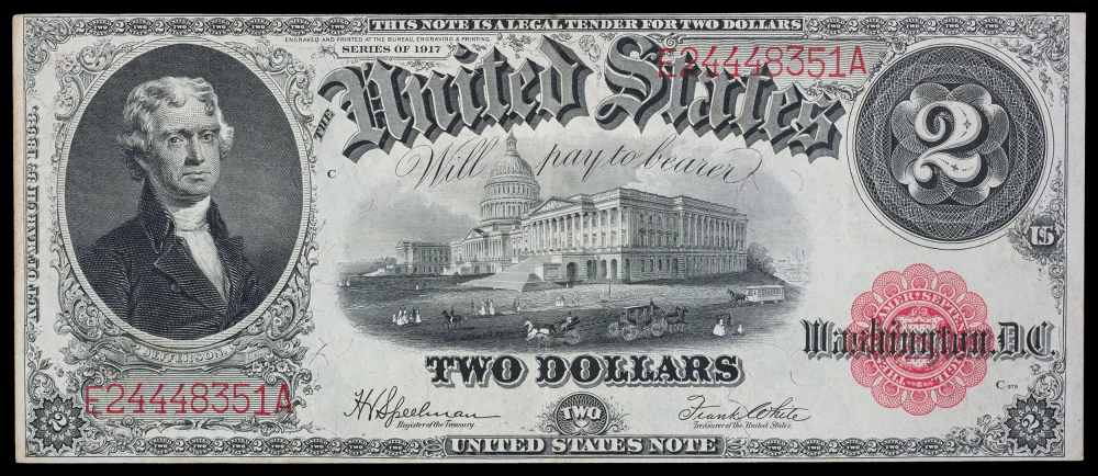 VF+ 1917 $2 Legal Tender Note